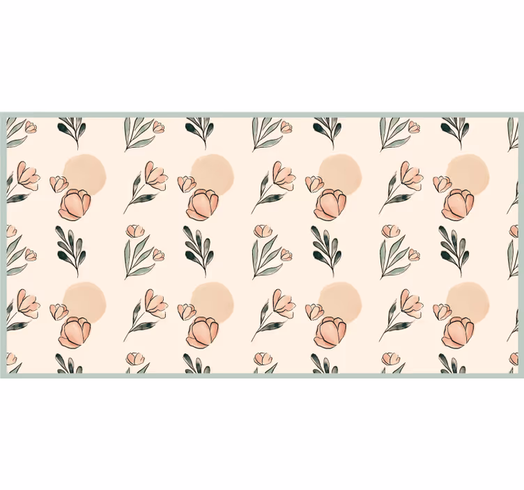 Modernit pastellivärit akvarellikukilla beige rullaverho - Tenstickers