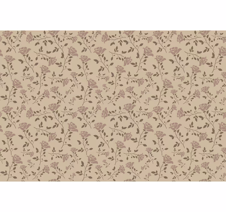 Beige rullaverho ruskeassa vintage-ruusukuosissa - Tenstickers