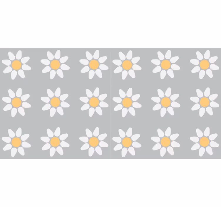 Kukkarullaverho päivänkakkara-kuviolla - Tenstickers
