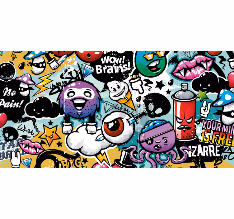 Grafiti-nörtti-tyylinen rullaverho - Tenstickers