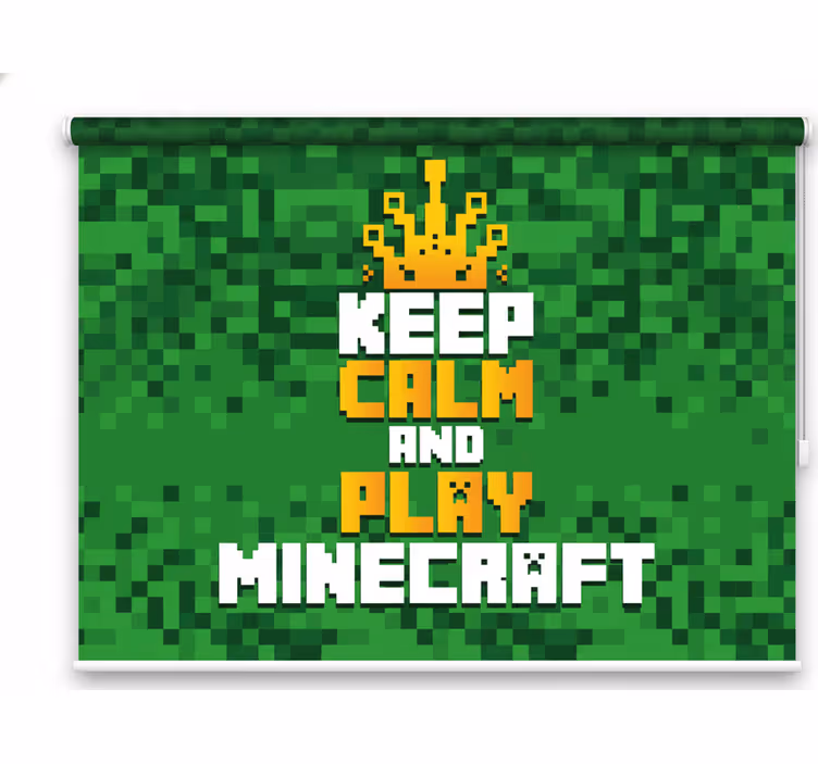 Nörtti-tyylinen rullaverho rauhoitu ja pelaa minecraftia - Tenstickers