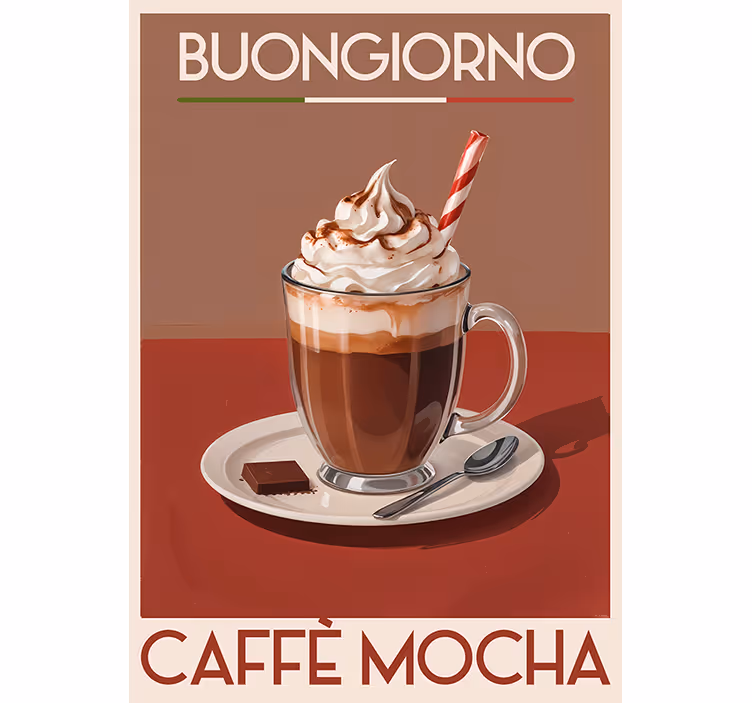 Mocha-kahvi vintage-rullaverho - Tenstickers
