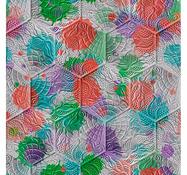 Vintage-tyylinen rullaverho gaudi-laattakuviolla - Tenstickers