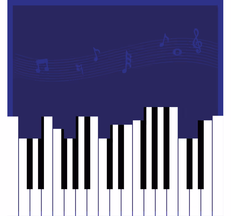 Toimiston rullaverho pianotausta - Tenstickers