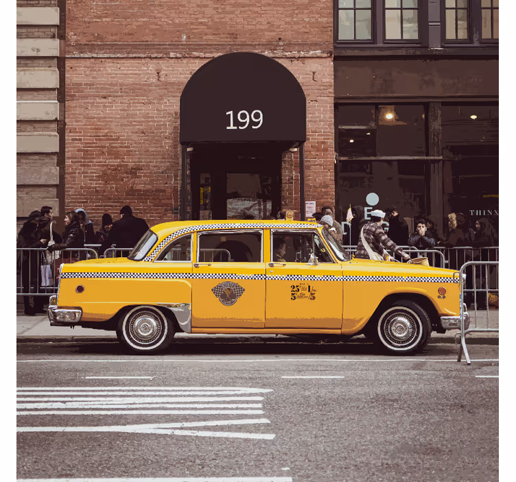 Toimiston rullaverho new yorkin keltainen taksi kuva - Tenstickers
