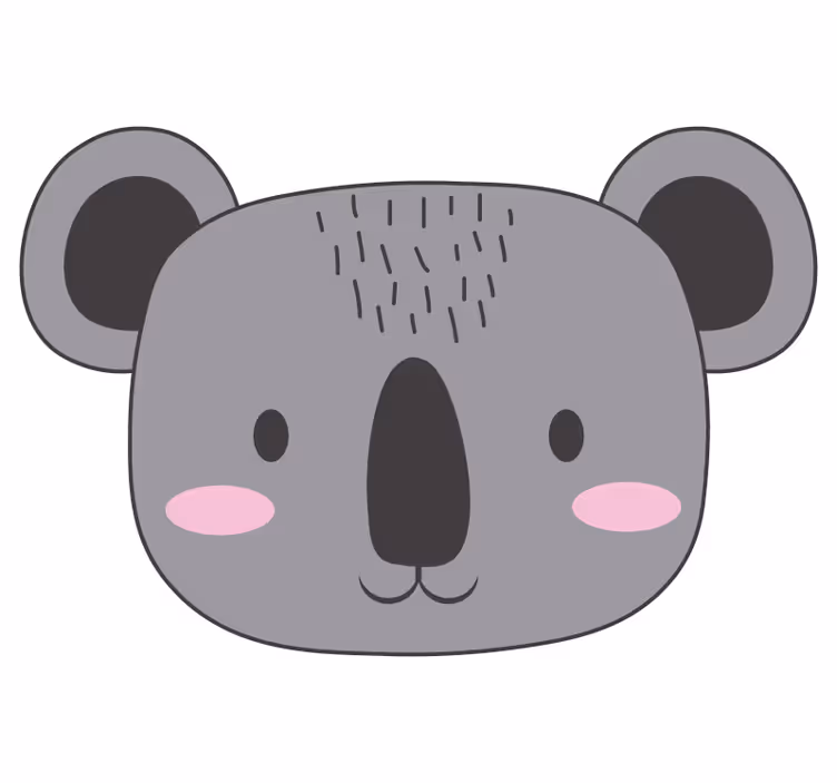 Hauska rullaverho koalakasvoilla muovimatto - Tenstickers