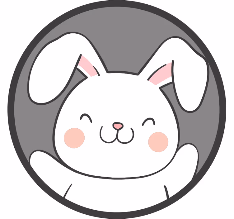Hauska rullaverho pohjoinen harmaa kani - Tenstickers