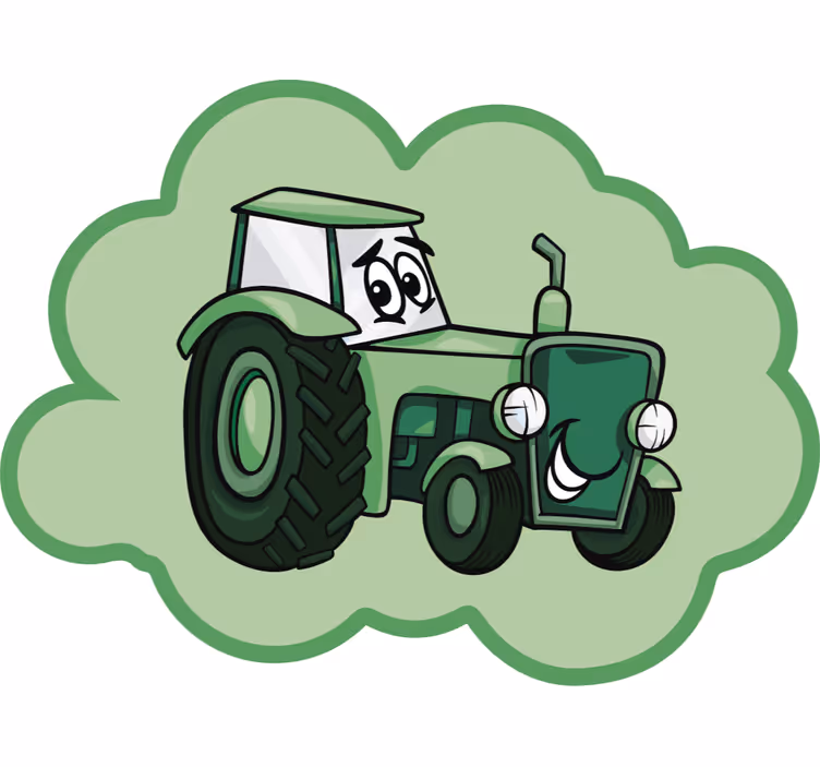 Hauska rullaverho vihreä traktori - Tenstickers
