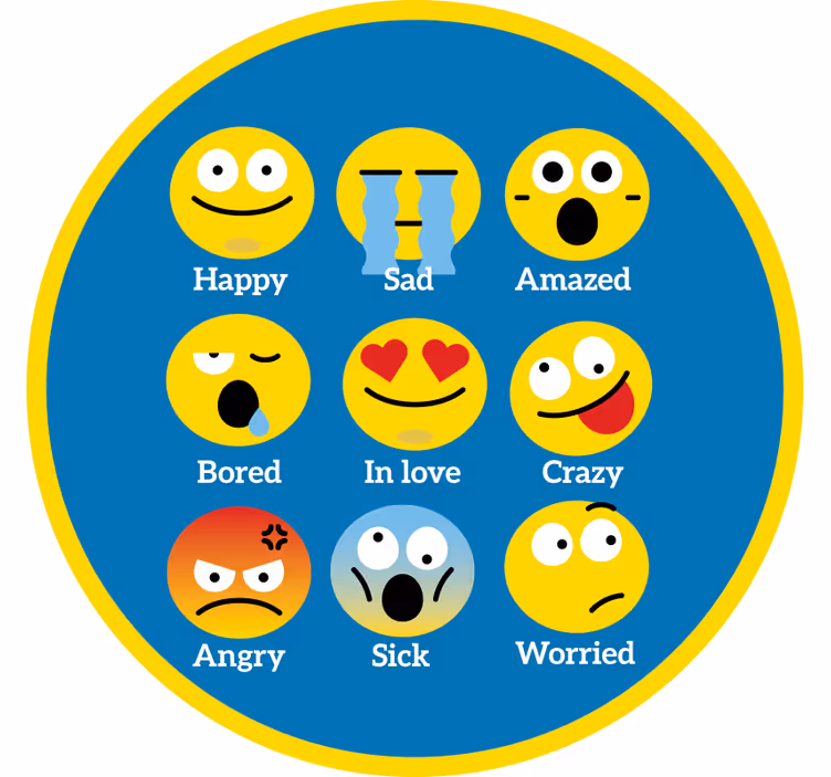 Hauska rullaverho tunteiden matto - Tenstickers