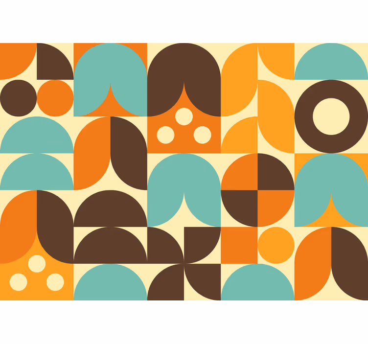 Maalaismainen rullaverho geometriset 70-luvun muodot - Tenstickers