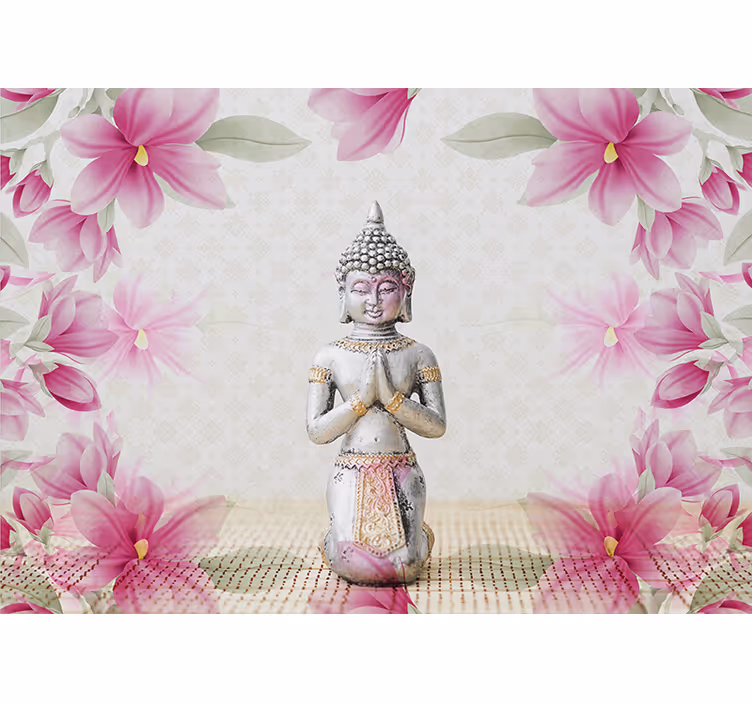 Zen-rullaverho-buddha-ja-magnolia - Tenstickers