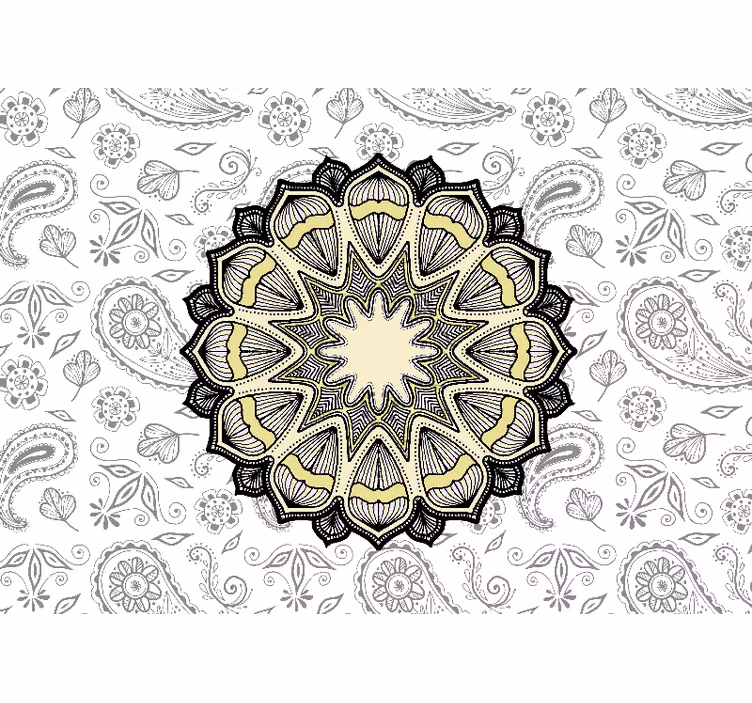 Klassinen mandala ja paisley zen-rullaverho - Tenstickers