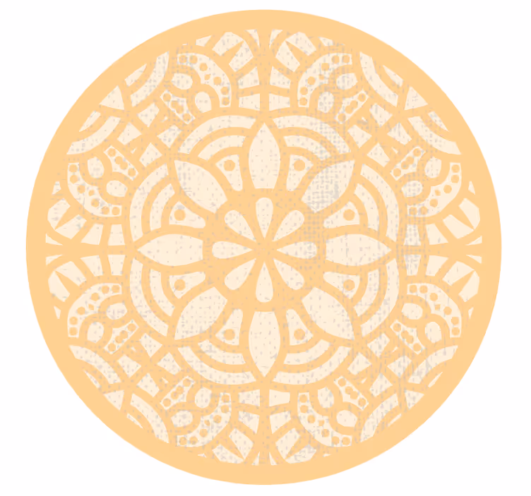 Ruskea rullaverho beige ympyrämuovimatto - Tenstickers