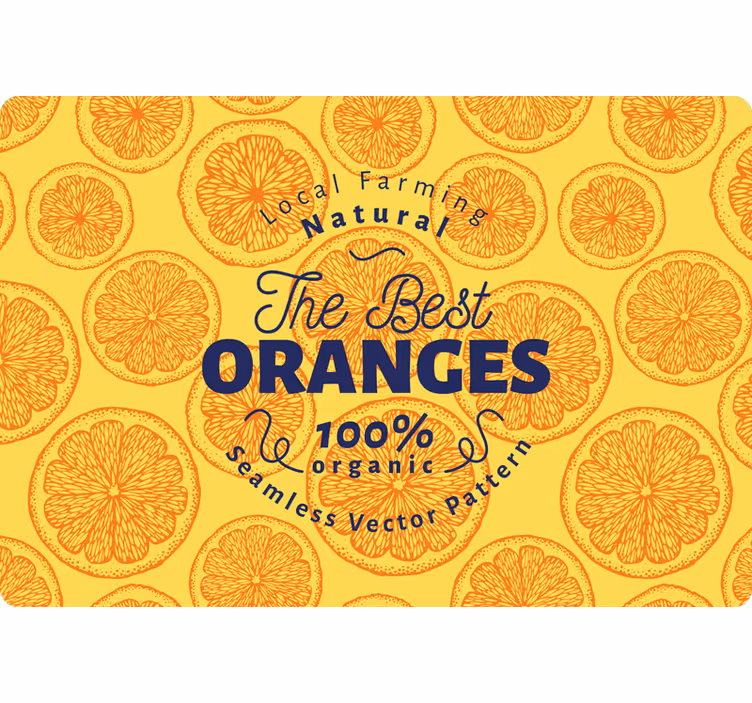 Oranssi käsin piirretty kuvio läppärille rullaverho - Tenstickers
