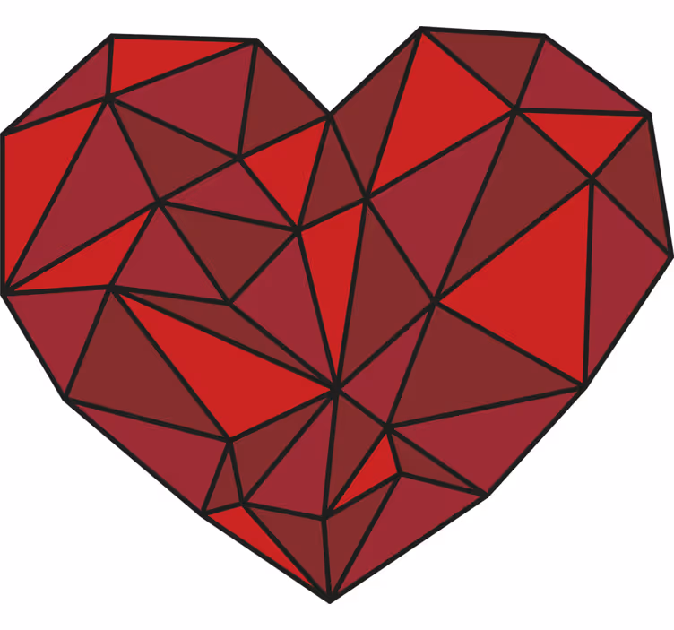 Geometrinen sydänpunainen rullaverho - Tenstickers
