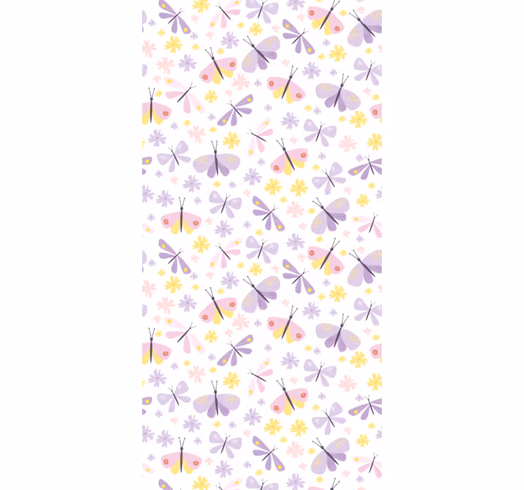 Teini-ikäisen rullaverhon violetinmaalausperhoskuvio - Tenstickers