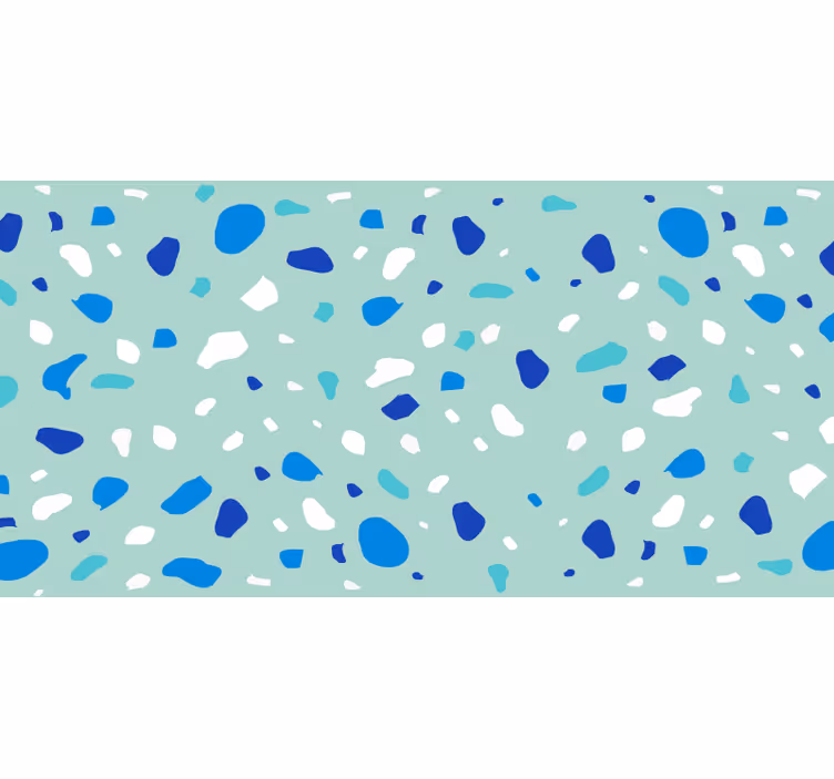 Sinisen sävyinen terrazzo kylpyhuoneen rullaverho - Tenstickers