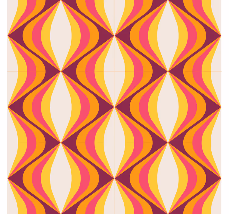 Klassinen rullaverho retro oranssi aalto - Tenstickers