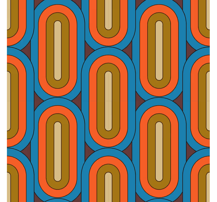 Klassinen rullaverho retro pyöreä sininen - Tenstickers