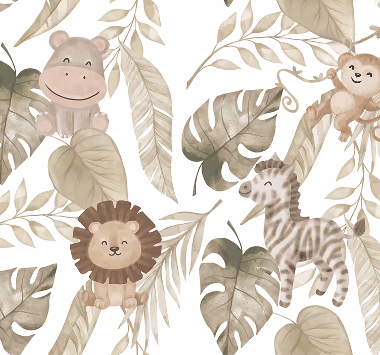 Beige viidakkomalli päiväkodin rullaverho - Tenstickers