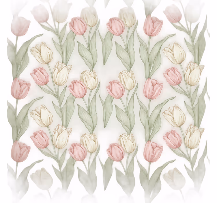 Kylpyhuoneen rullaverho 110 cm tulppaanikuvioilla - Tenstickers
