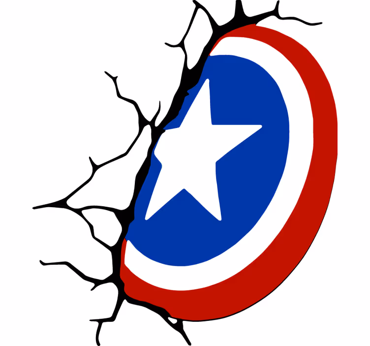 Supersankari rullaverho kapteeni amerikan kilpi - Tenstickers