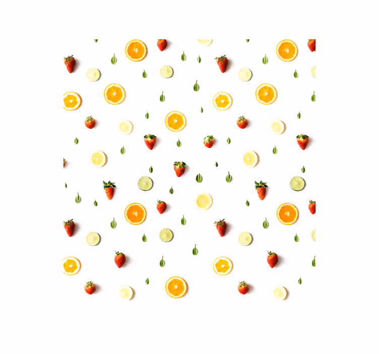 Keltainen rullaverho hedelmäkuvioilla - Tenstickers