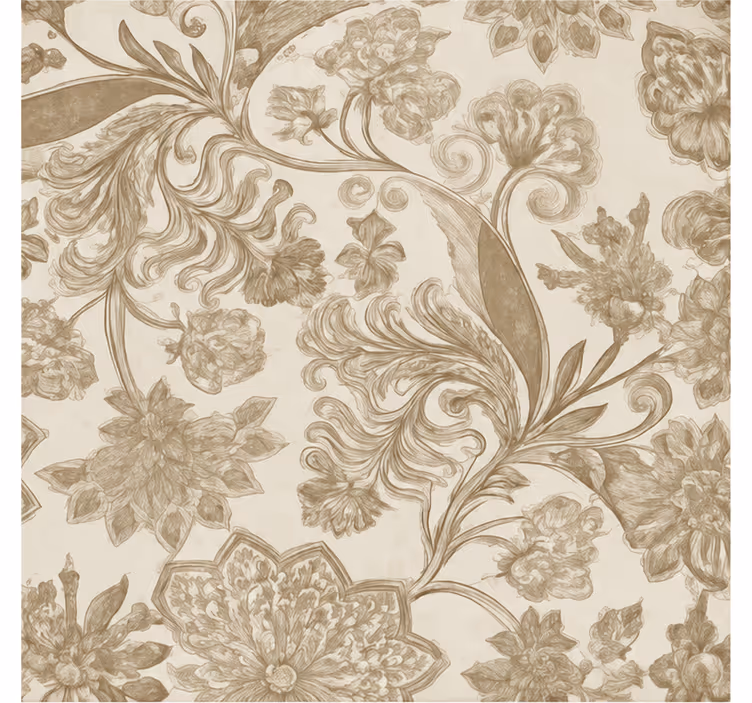 Beige rullaverho kukkakuvio vintage-tyylillä - Tenstickers