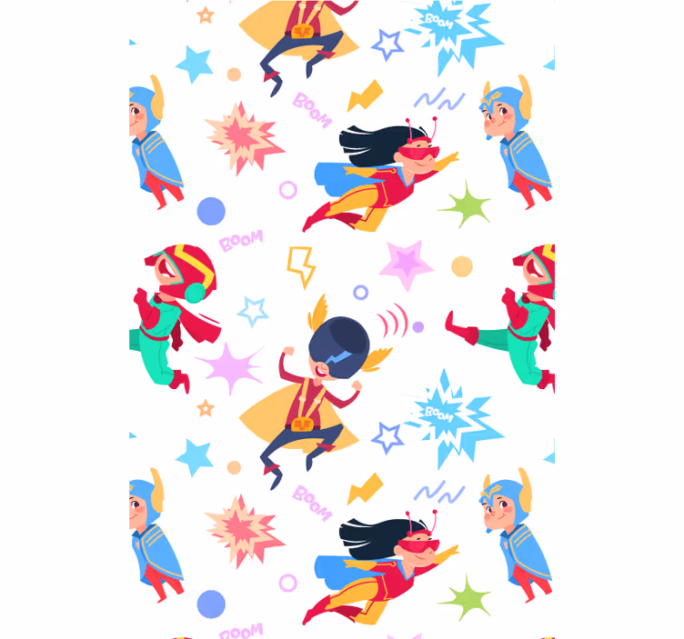 Supernainen kuvio supersankari rullaverhot - Tenstickers