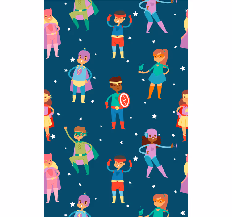 Superlapset kuvio supersankari rullaverhot - Tenstickers