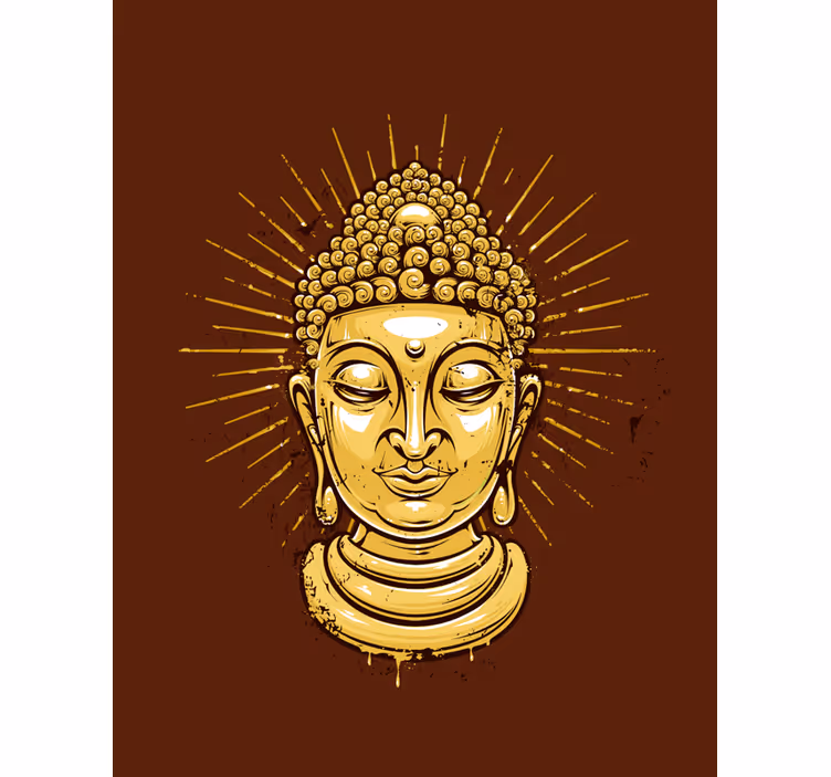 Kultainen buddha sillouhette zen Rullaverho - Tenstickers