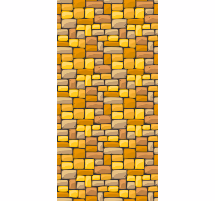 Suorakulmainen keltainen mosaiikki kuvioitu rullaverho - Tenstickers