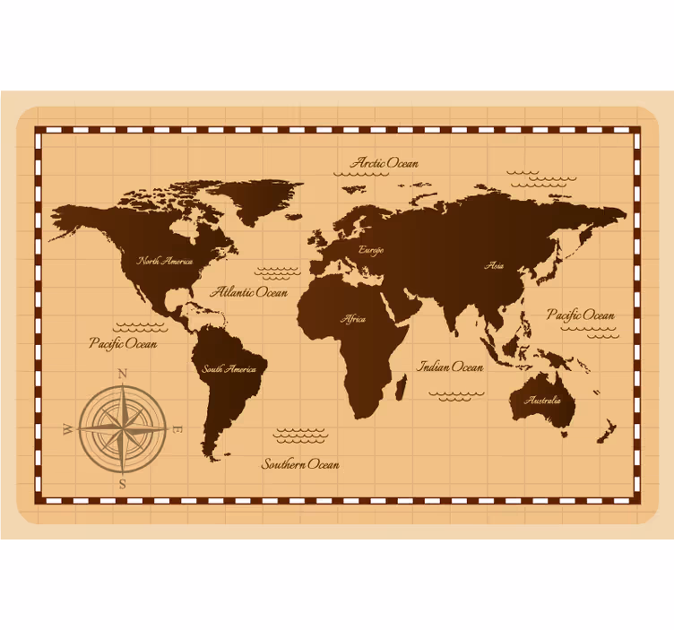 Atlas vintage maailmankartta rullaverhot - Tenstickers