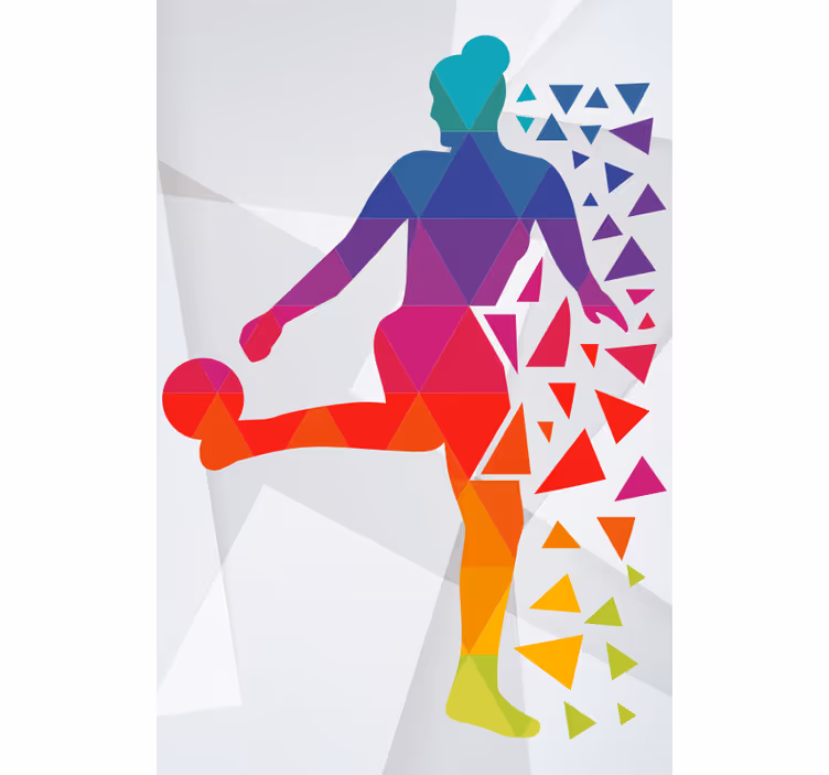 Geometrinen jalkapalloilija urheilukuvioinen rullaverho - Tenstickers