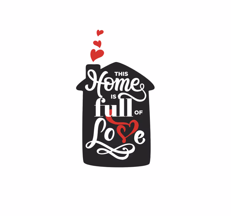 Koti täynnä rakkauden merkkiä romanttinen rullaverho - Tenstickers