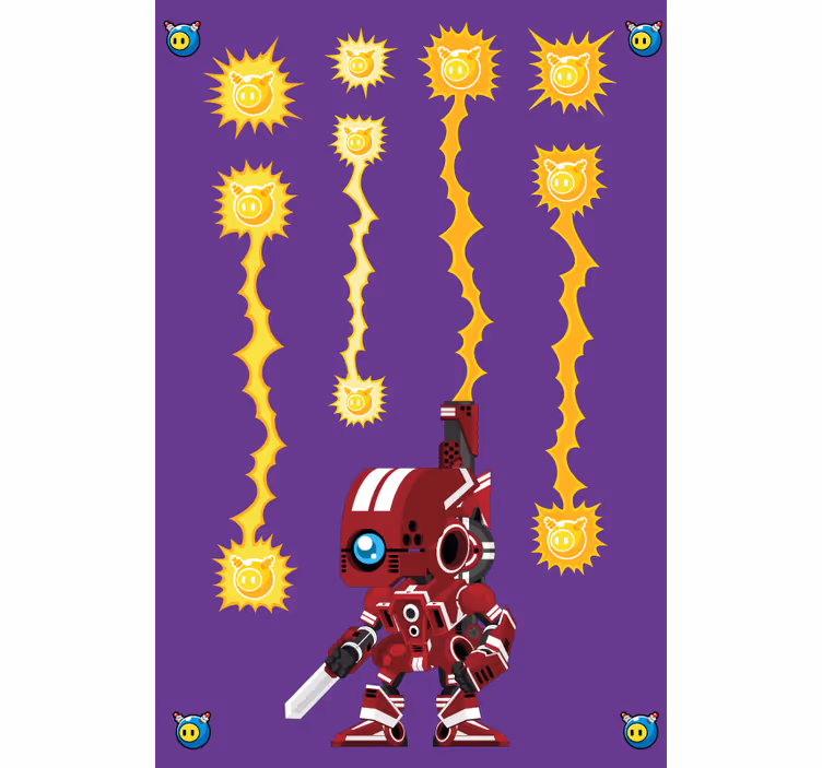 Robottienergiataistelu geek-tyylinen rullaverho - Tenstickers
