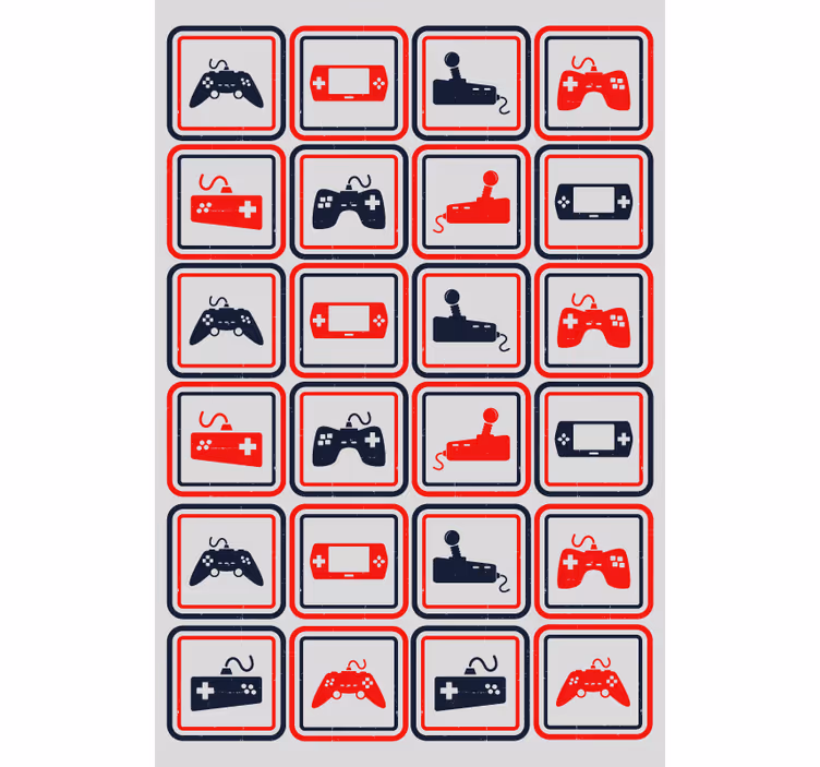 Retro harmaa ohjaimet geek rullaverho - Tenstickers