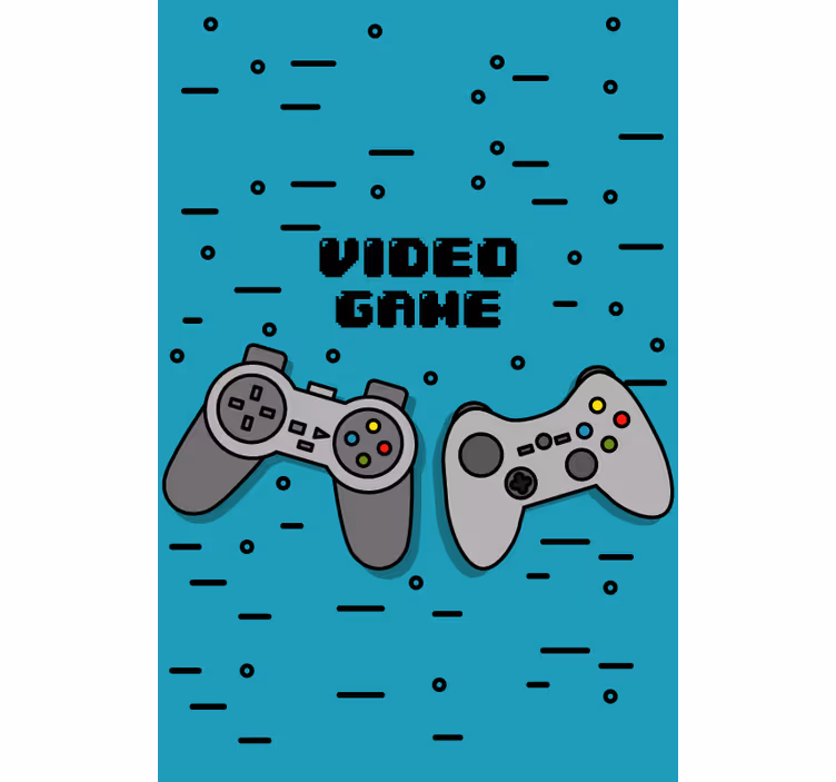Kaksi retro-ohjainta geek-rullaverho - Tenstickers