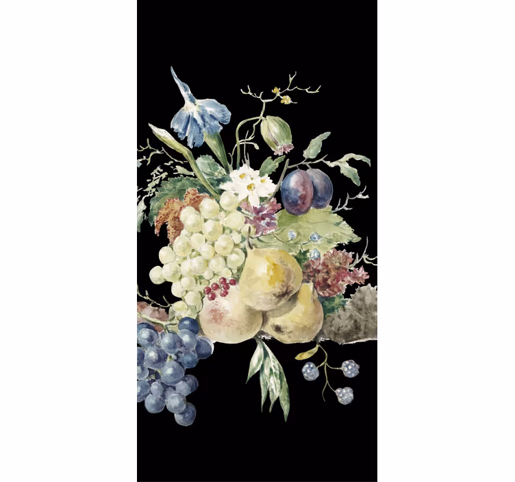 Orchard bounty -näyttö hedelmäkuvioitu rullaverho - Tenstickers
