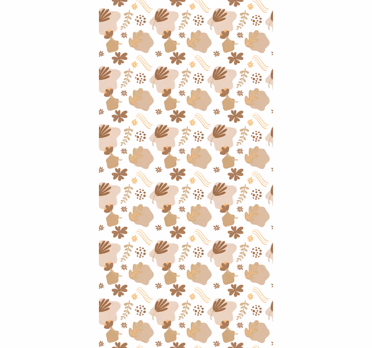 Orgaaninen beige kuvio kukat ja kasvit rullaverho - Tenstickers