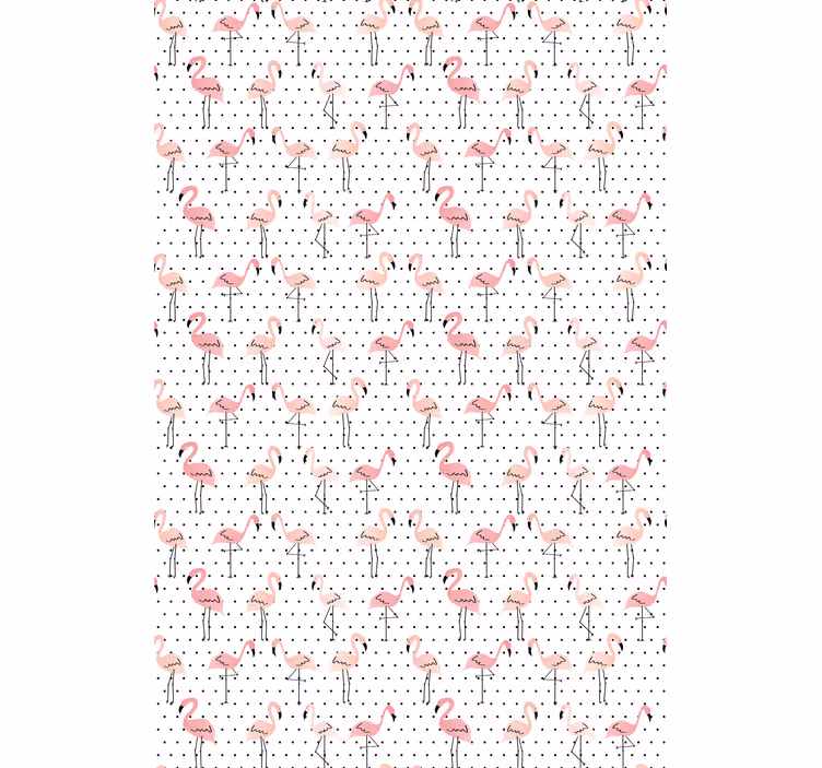 Vaaleanpunainen flamingo ja mustat pienet pisteet rullaverhot - Tenstickers