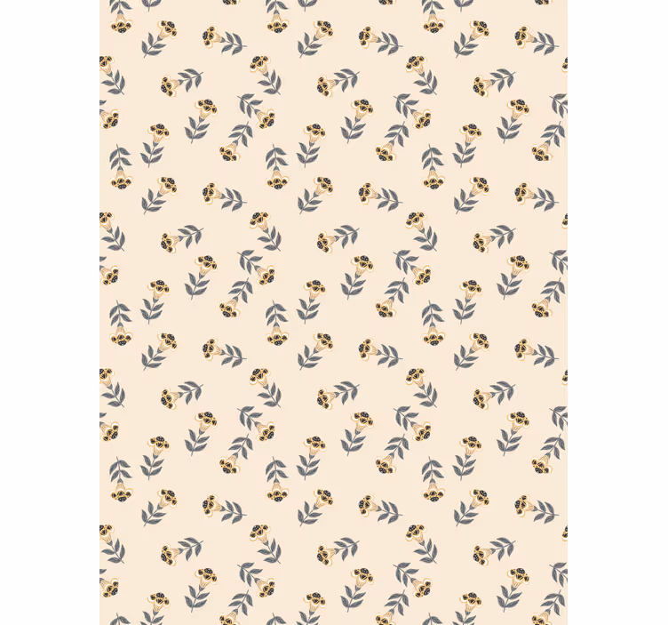 Beige minimalistinen kuvio kukat ja kasvit rullaverho - Tenstickers