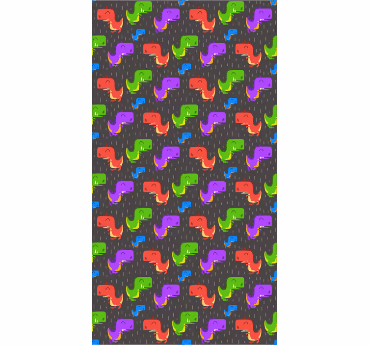 Värikkäitä mustia kuvioita dinosauruskuvioitu rullaverho - Tenstickers