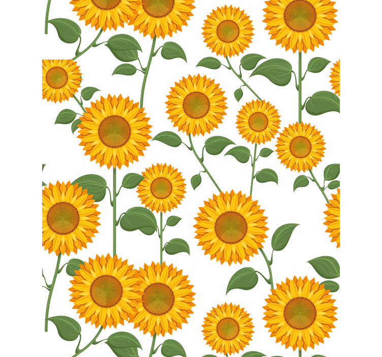 Animoitu auringonkukka kukka rullaverhot - Tenstickers