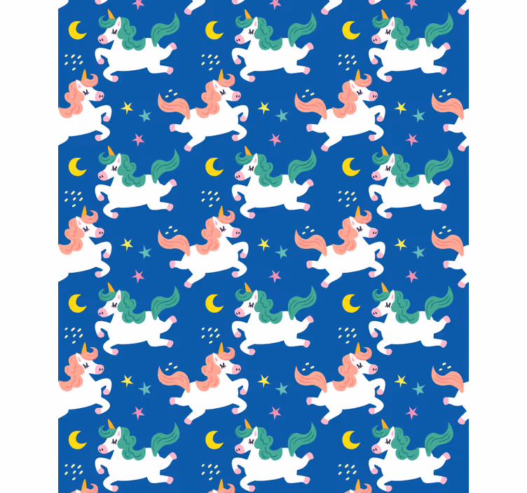 Yksisarviset kuunvalossa eläinkuviollinen rullaverho - Tenstickers