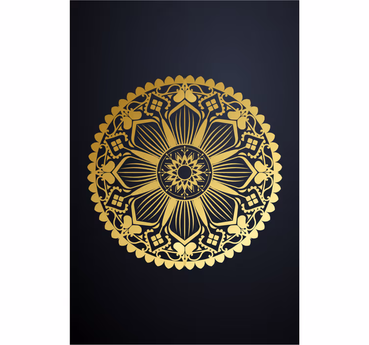 Kultainen vaikutus laivaston mandala zen rullaverhot - Tenstickers