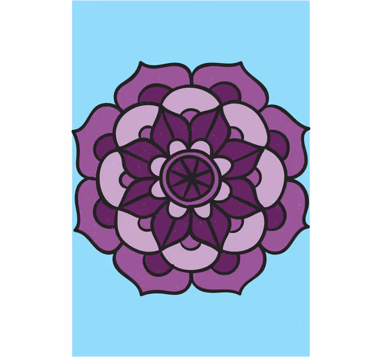 Monimutkainen violetti kukka kukallinen rullaverho - Tenstickers
