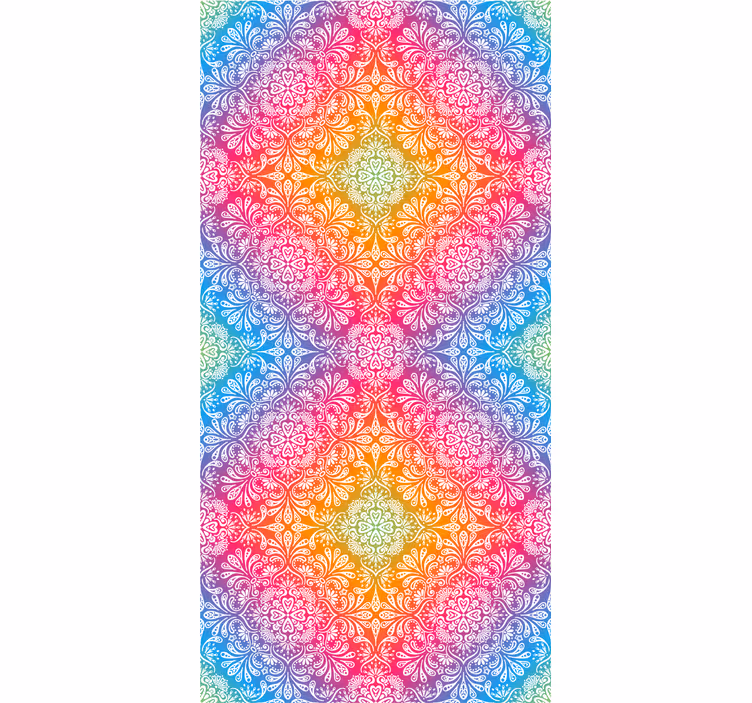 Värikkäät mandala -symbolit makuuhuoneen rullaverhot - Tenstickers