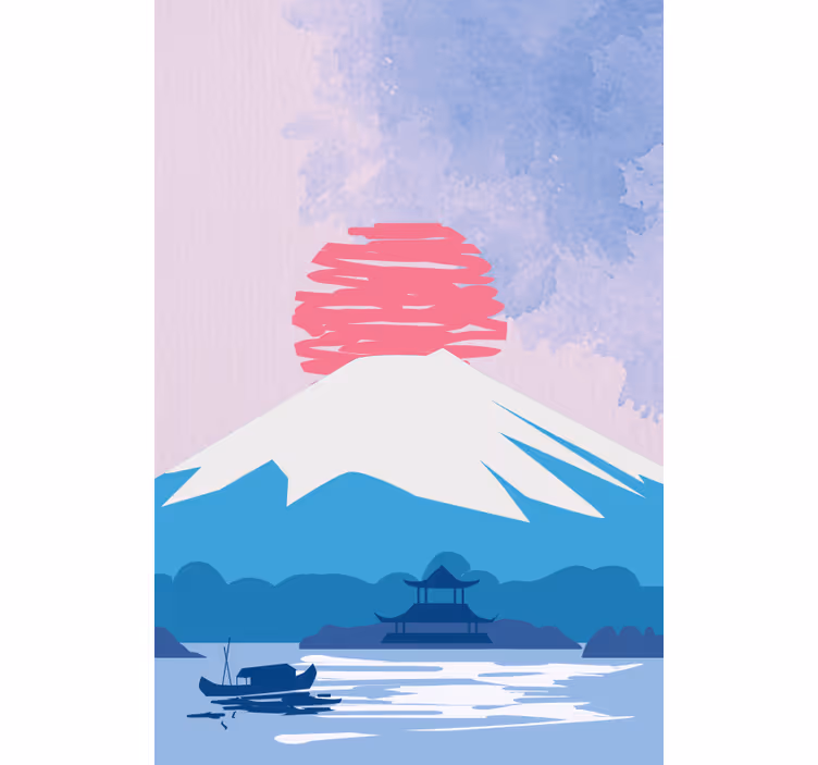 Japanilainen fuji-vuori alkuperäinen rullaverho - Tenstickers