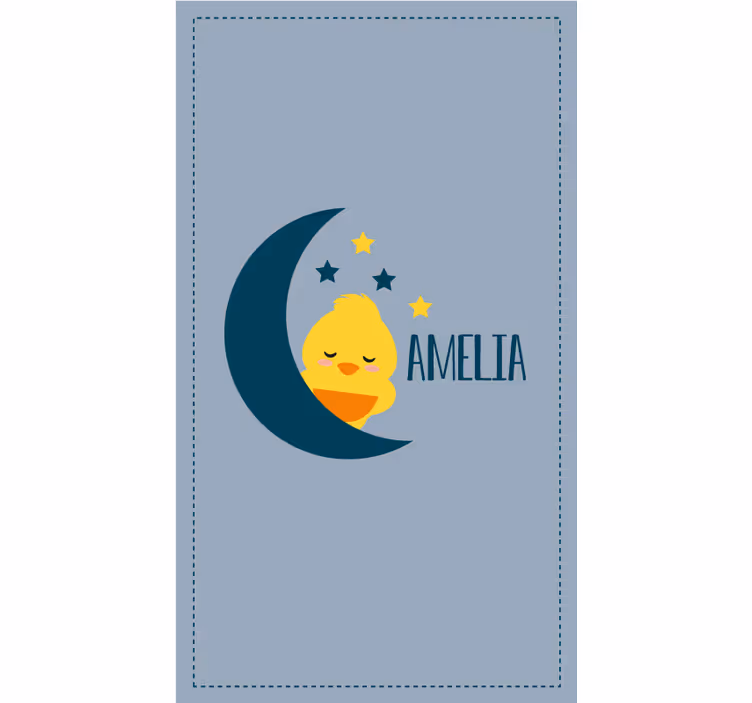 Kuun poikanen, jolla on nimi lapsen rullaverho - Tenstickers